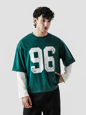 96 Double Layer Jersey racing green male model back view Pakistan – GROOVY