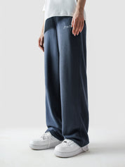 Slate blue baggy trousers flat lay French Terry fabric streetwear Pakistan – GROOVY