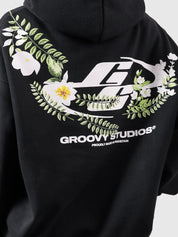 Floral hoodie detail closeup bold floral graphic print Pakistan – GROOVY