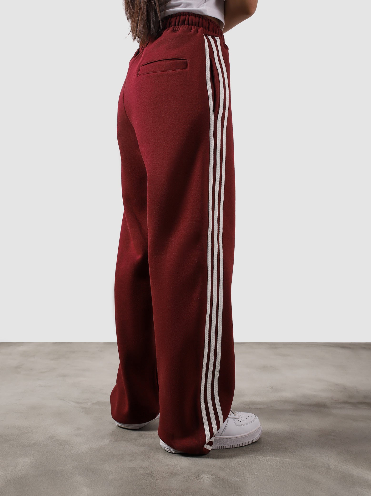 Heritage Pants wine red summer flat lay relaxed fit striped streetwear Pakistan – GROOVY