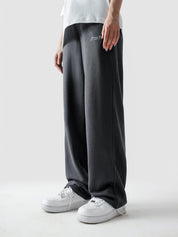 Steel grey baggy trousers flat lay French Terry fabric streetwear Pakistan – GROOVY