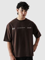 DICES GRVY tee closeup dice graphic print front detail mocha brown Pakistan – GROOVY