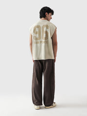 Legacy Club Sando cream beige sleeveless top front view male model Pakistan – GROOVY