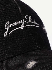 Distressed Denim black cap by GROOVY