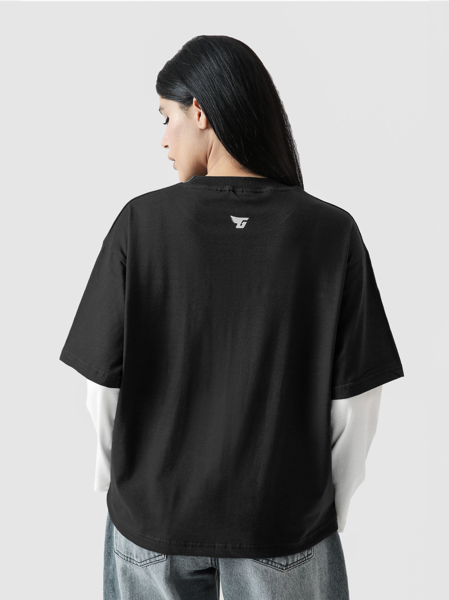 96 Double Layer Jersey black flat lay pre-layered vintage streetwear Pakistan – GROOVY