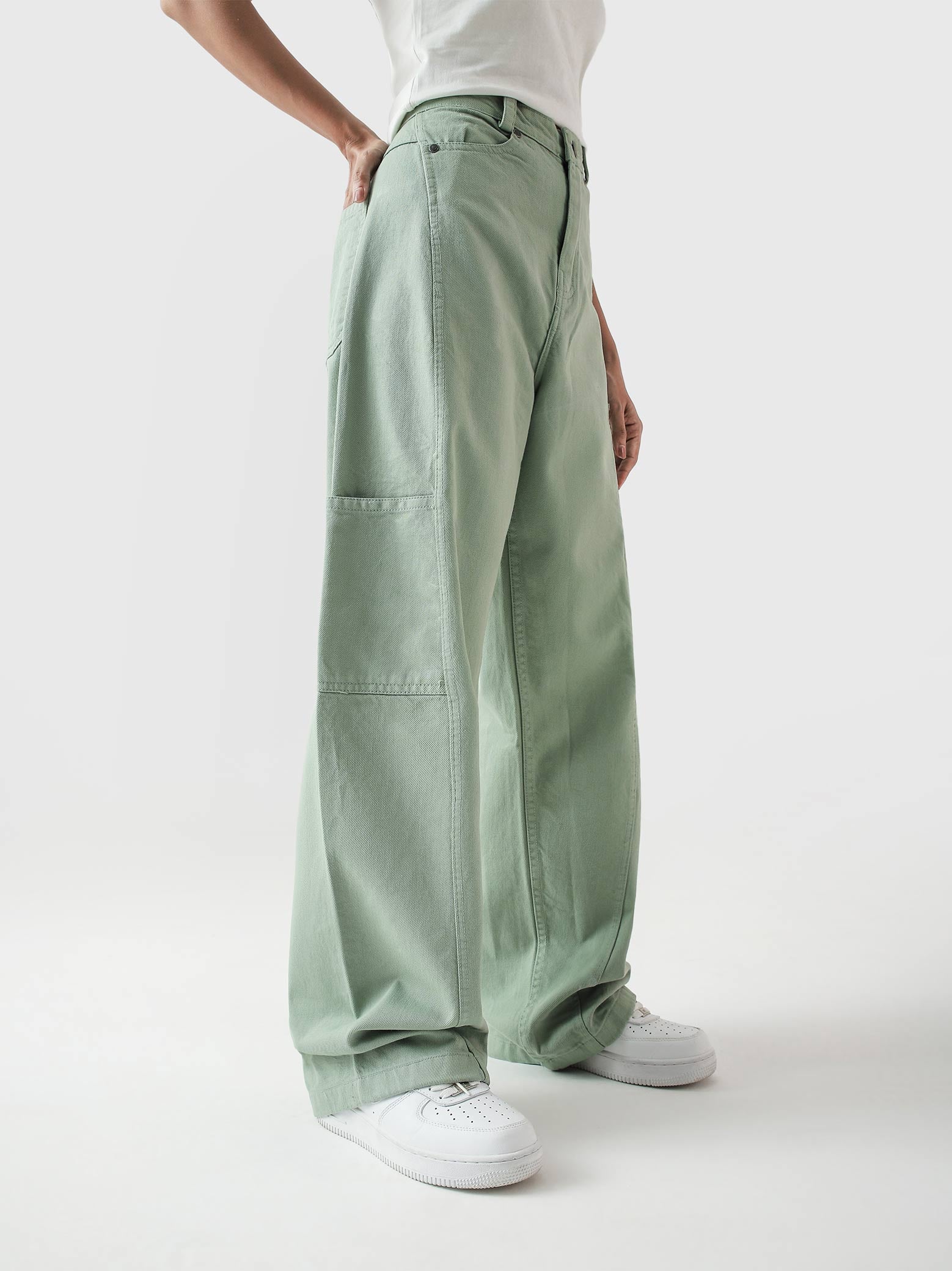 Utility V1 mint green cargo pants detail closeup pocket utility Pakistan – GROOVY