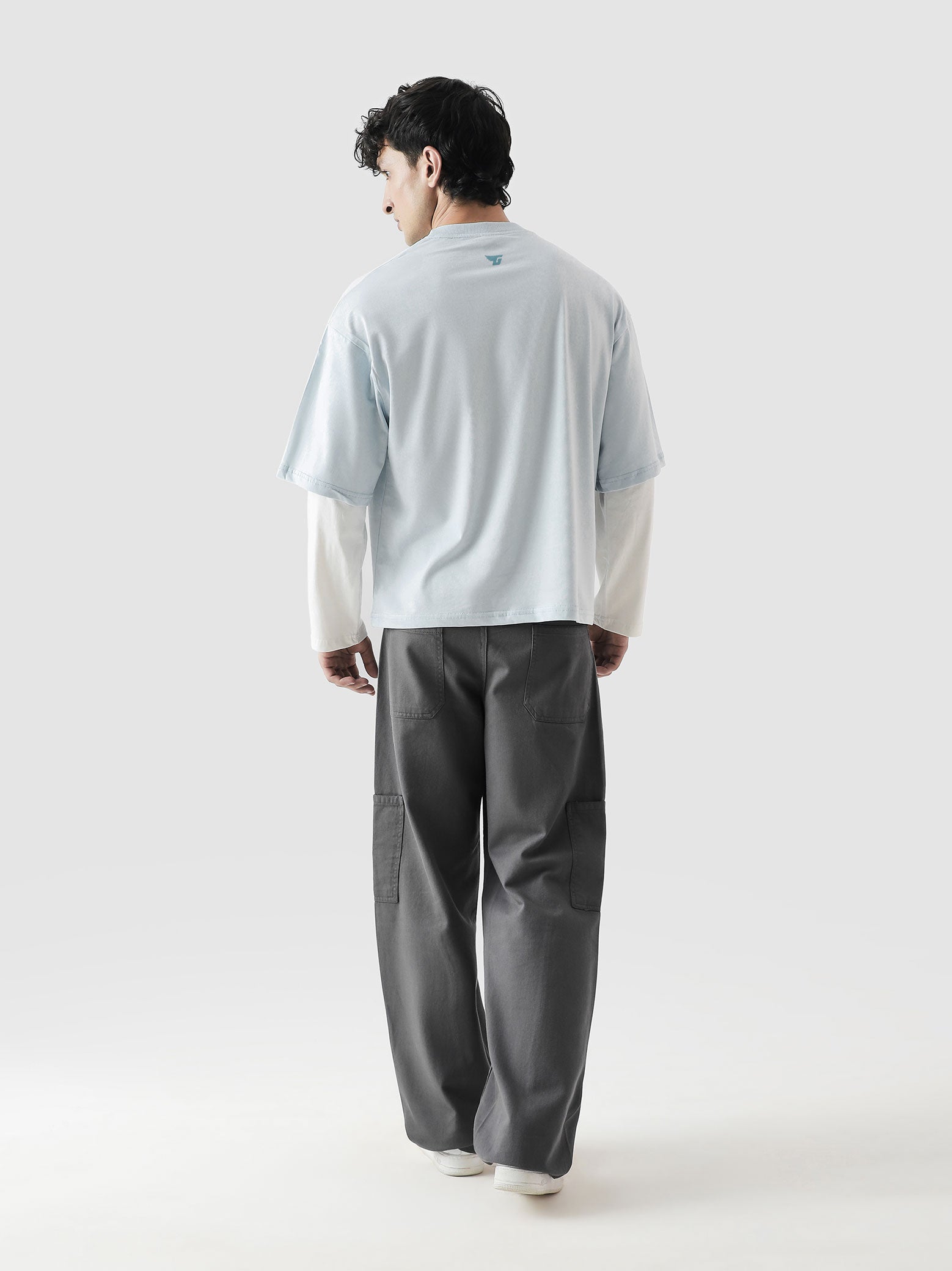 96 Double Layer Jersey frost blue male model outdoor lifestyle shot Pakistan – GROOVY