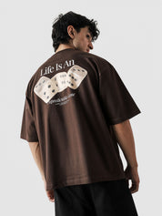 DICES GRVY oversized tee male model outdoor lifestyle shot Pakistan – GROOVY
