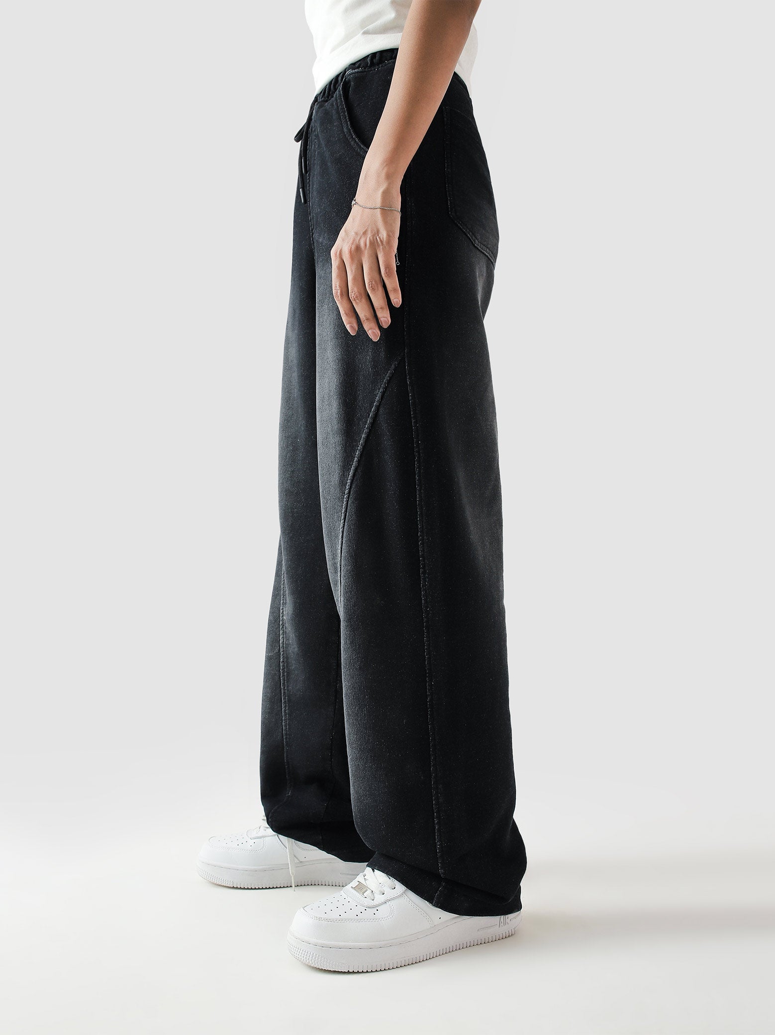 Fade washed baggy trouser outdoor lifestyle shot male model Pakistan – GROOVY