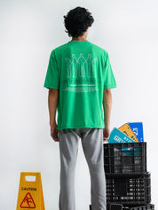 Emerald Green Graphic T-Shirt Flat Lay – Never Give Up – GROOVY Pakistan
