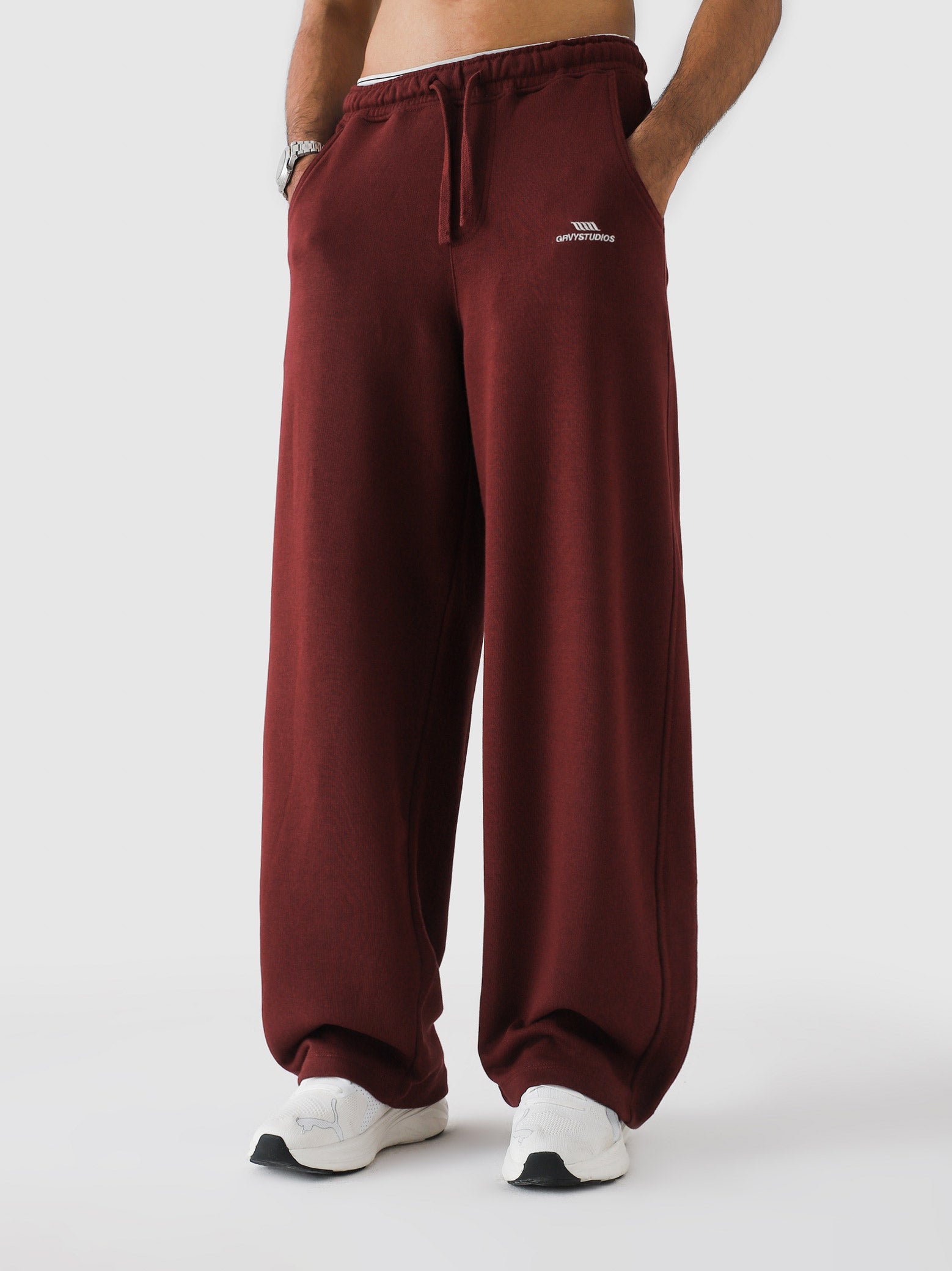 Red Wine Baggy Trouser – Live In Pants | GROOVY Pakistan