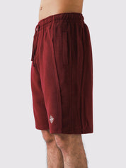 Wine Red Aim Shorts for men, breathable summer shorts for gym and daily wear by GROOVY Pakistan