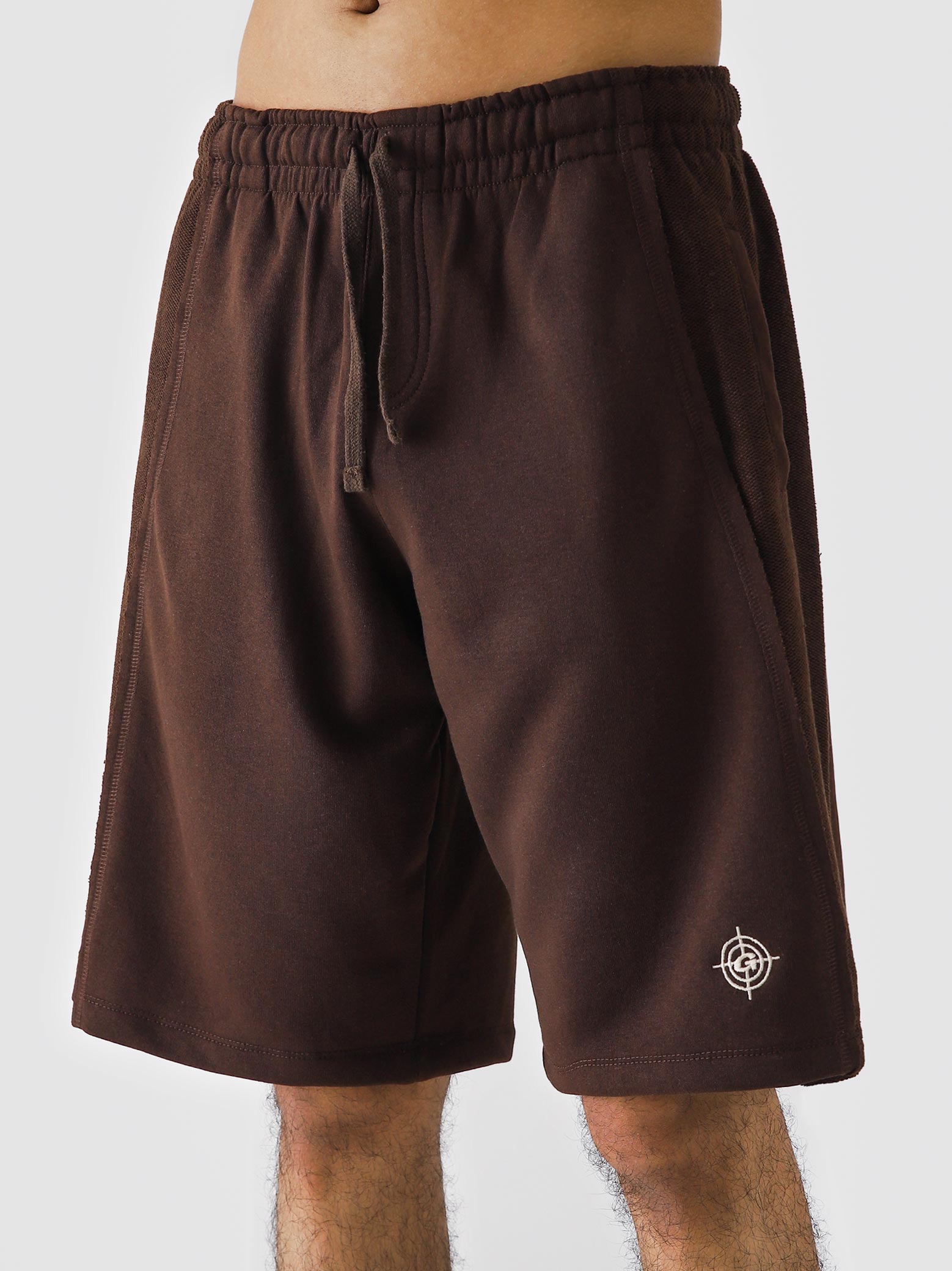Mocha Brown Aim Shorts by GROOVY, soft lightweight men's gym and everyday shorts in Pakistan