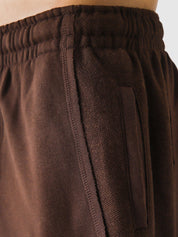 Mocha Brown Aim Shorts styled for everyday wear, GROOVY men's gym and lounge shorts in Pakistan