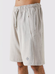 Ash Grey Aim Shorts by GROOVY, soft lightweight men's gym and everyday shorts in Pakistan