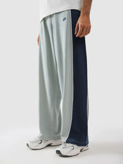 Sage grey terry sweatpants with navy panel - Daily Drift | GROOVY Pakistan