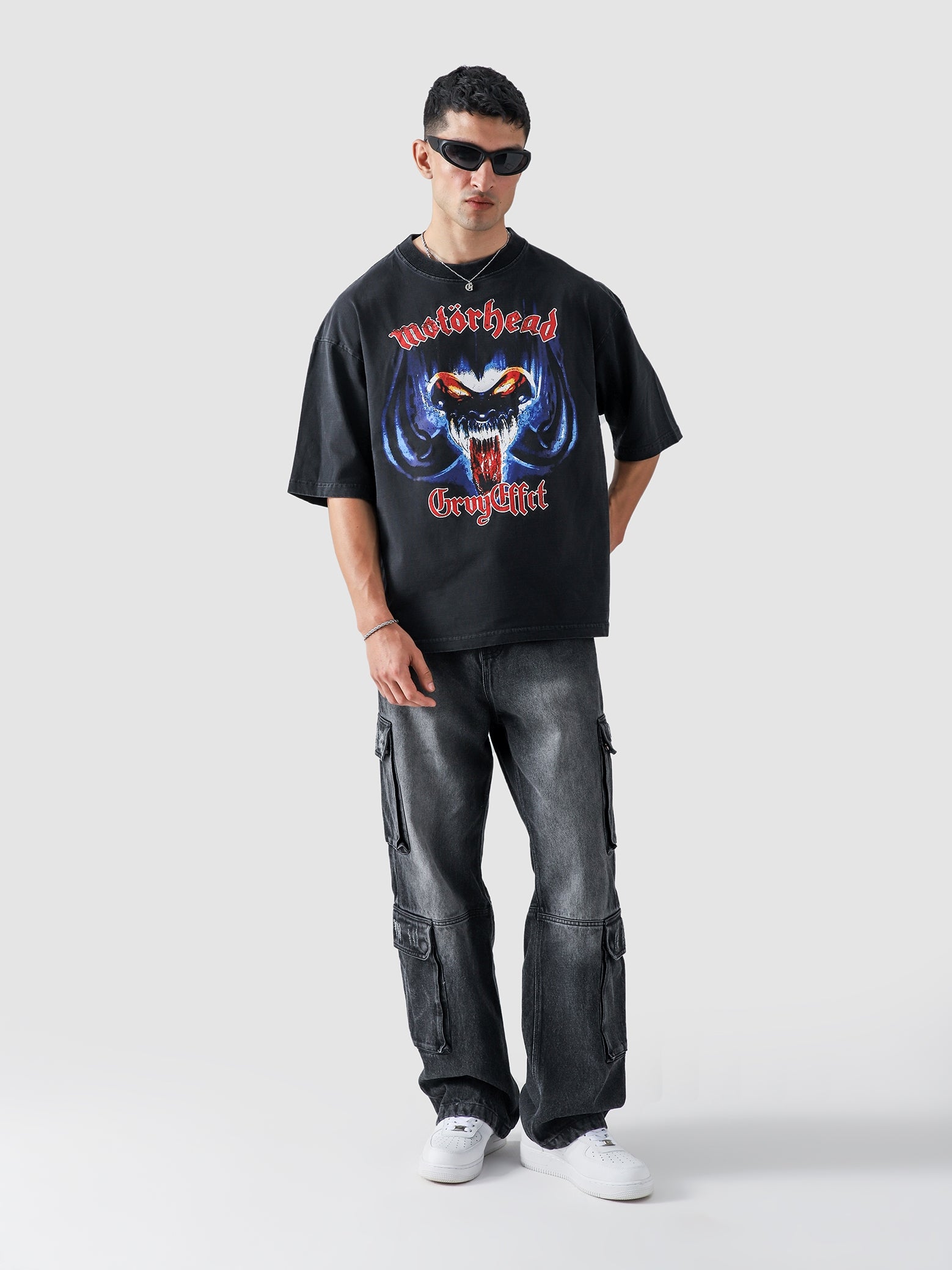 Black Washed Motorhead Tee Flat Lay Product – GROOVY Pakistan