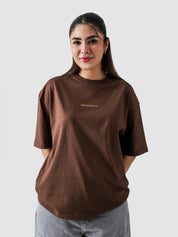 Mocha Brown Washed Blank Tee Male Model Side View – GROOVY Pakistan