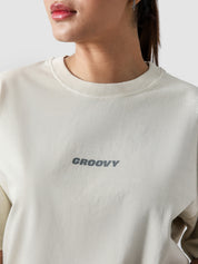 Cream Washed Blank Tee Flat Lay 240 GSM Cotton – GROOVY Pakistan