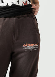 Mocha brown Unity VI pants female model side view full body Pakistan – GROOVY