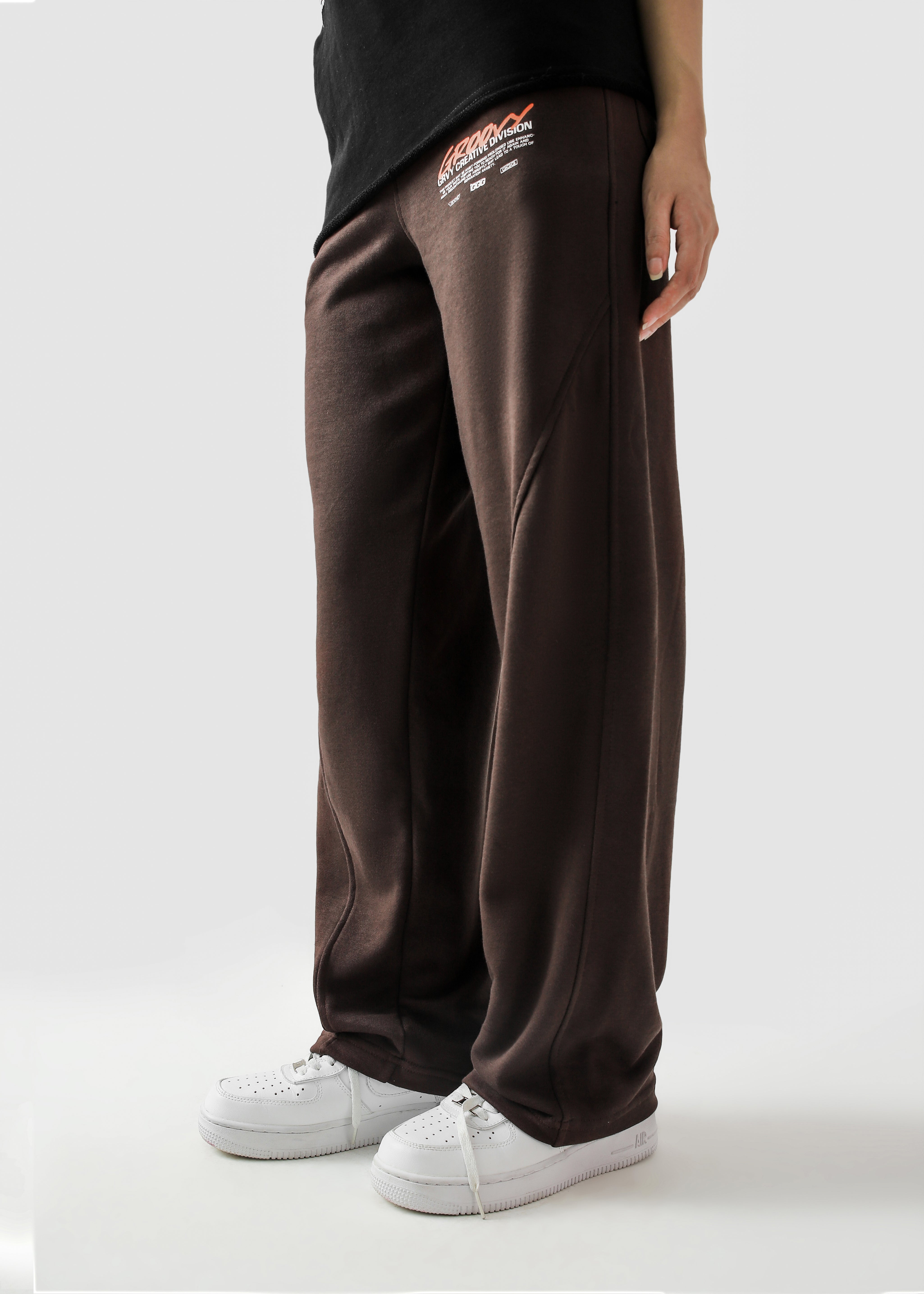 Mocha brown Unity VI pants detail closeup waistband fabric texture Pakistan – GROOVY