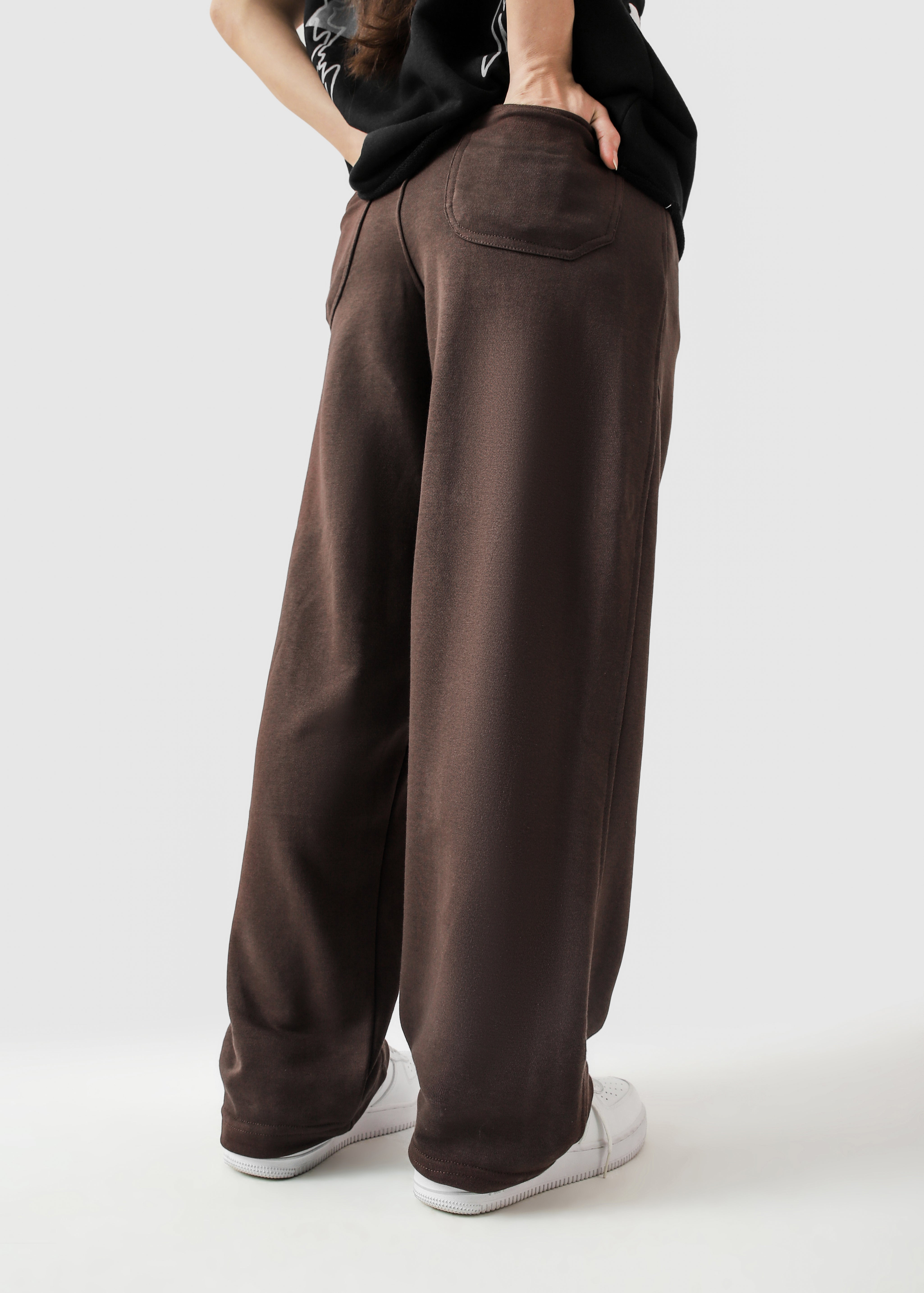 Mocha brown Unity VI pants flat lay baggy streetwear bottoms Pakistan – GROOVY