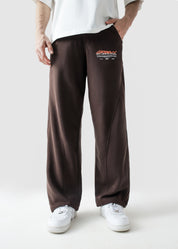 Mocha brown Unity VI pants male model full body front view streetwear Pakistan – GROOVY
