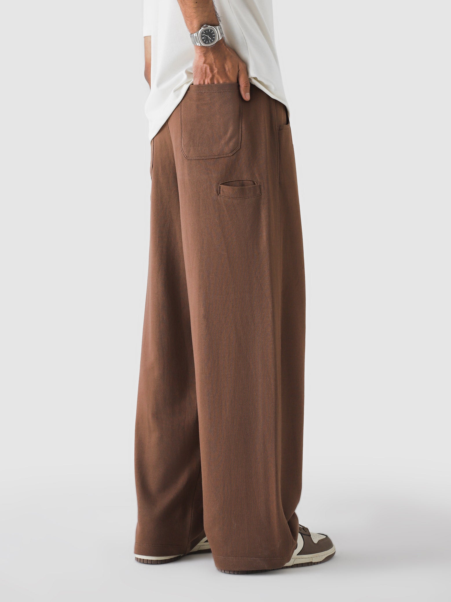 Chocolate Brown Baggy Trouser – Live In Pants | GROOVY Pakistan