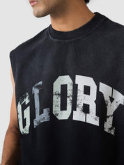 GROOVY black sleeveless sando, bold type graphic, Pakistan