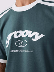 GROOVY racing green ringer t-shirt, contrast trim, Pakistan