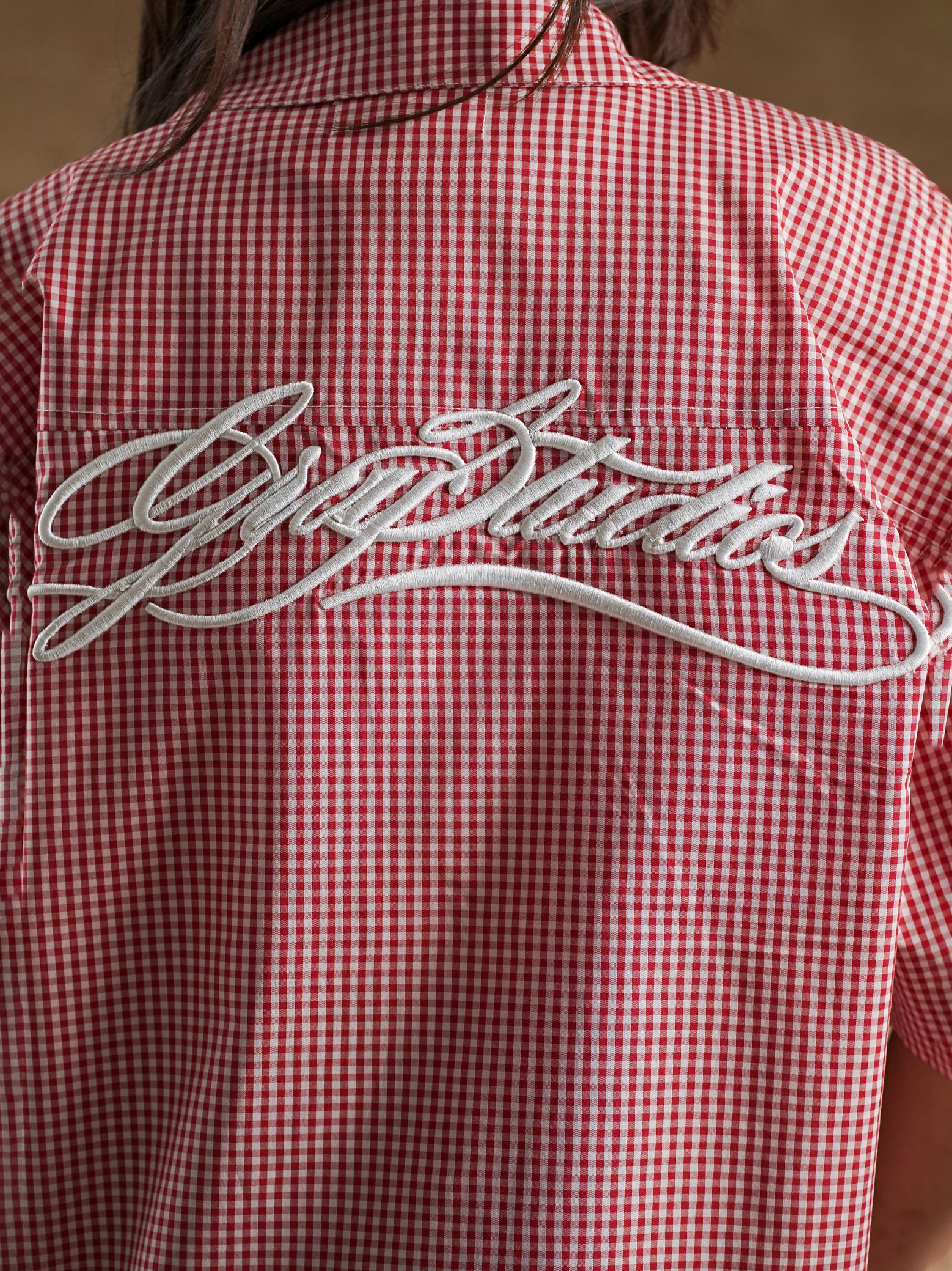 Flap pocket construction on gingham shirt - GROOVY Pakistan