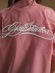 Flap pocket construction on gingham shirt - GROOVY Pakistan