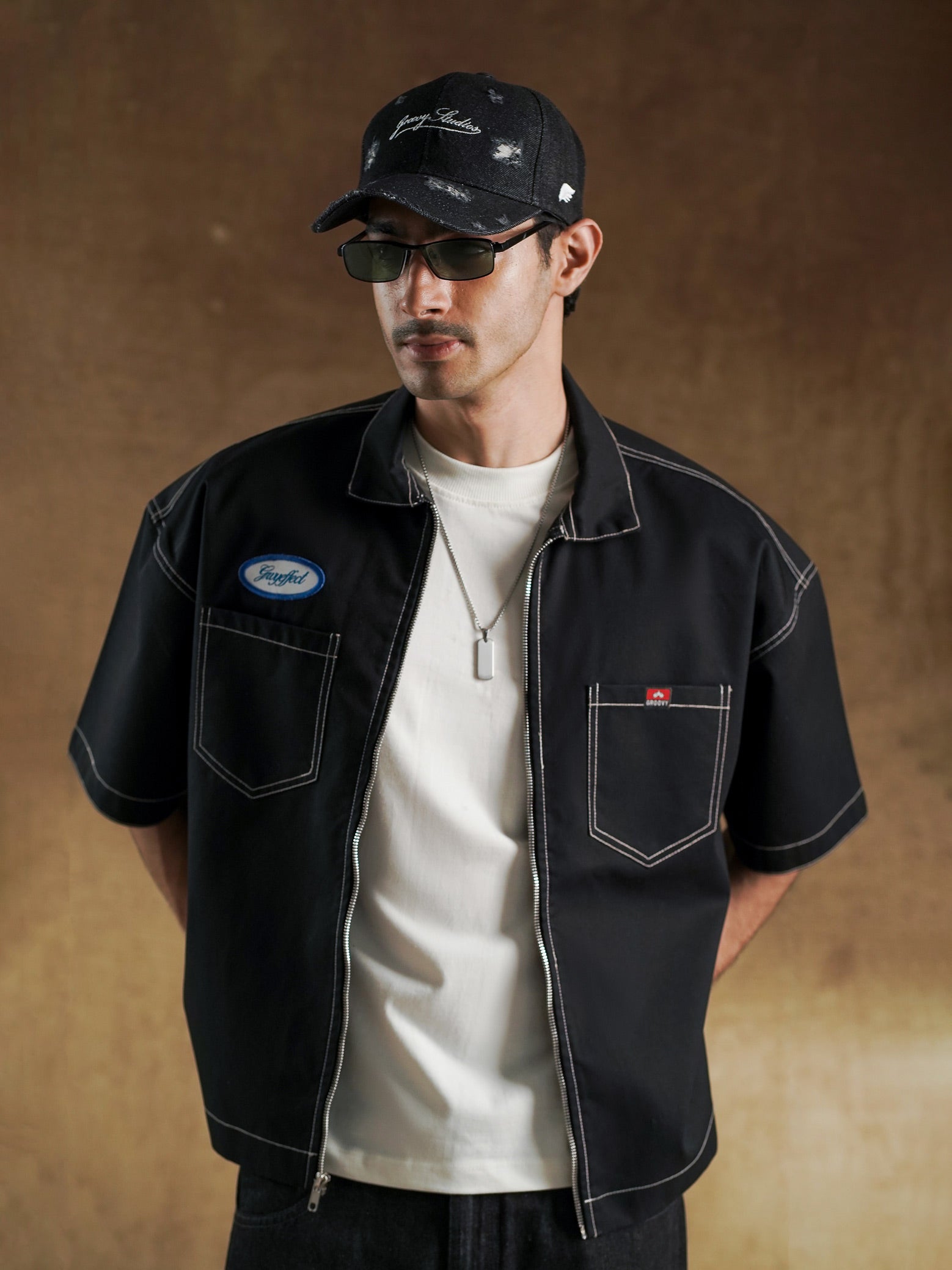 Pitcrew Shirt back view showing boxy oversized cut - GROOVY Pakistan