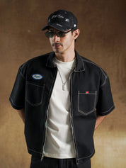 Pitcrew Shirt back view showing boxy oversized cut - GROOVY Pakistan