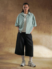 Patch pocket construction on green check shirt - GROOVY Pakistan