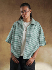 Classic Green Check shirt styled with black denim - GROOVY Pakistan
