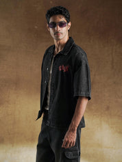 Boneless Acid Wash shirt half sleeve boxy fit - GROOVY Pakistan