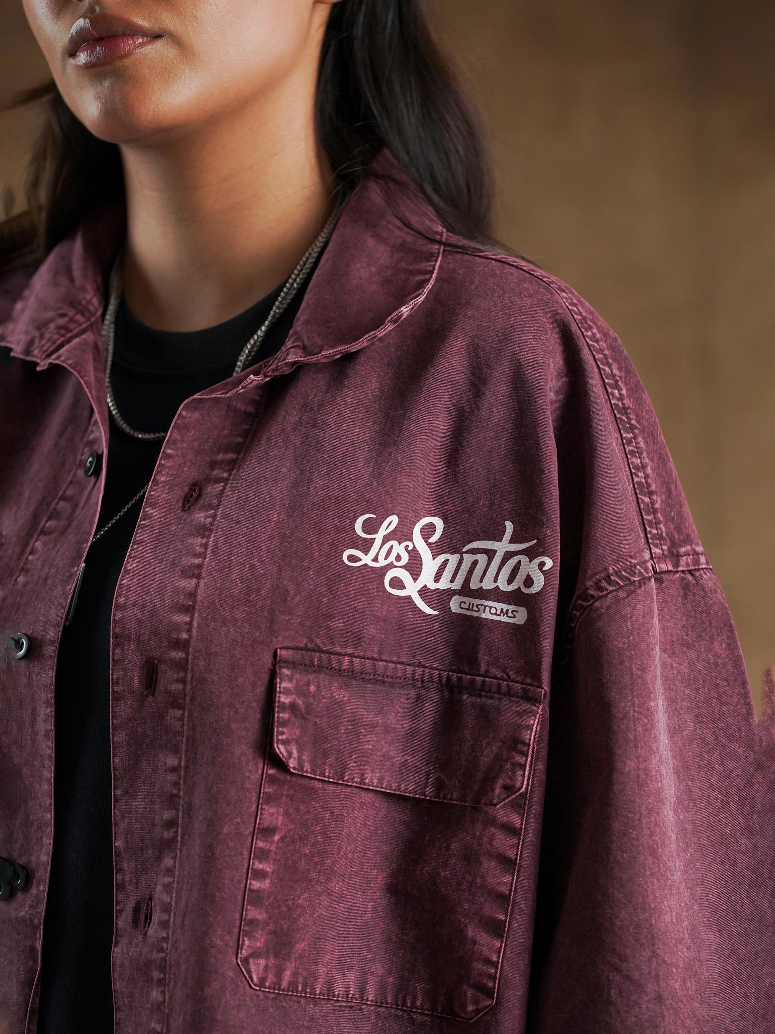 Los Santos Customs shirt styled with washed black denim - GROOVY Pakistan