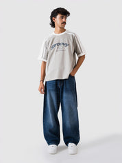 slate grey ringer t-shirt by GROOVY, contrast trim, Pakistan