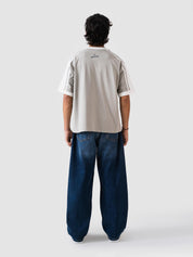 slate grey ringer t-shirt from GROOVY, contrast trim, made in Pakistan