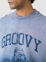 GROOVY Pakistan sleeveless sando, ombre blue, wordmark print
