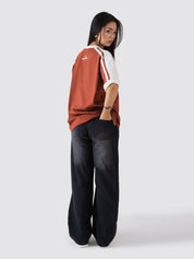 GROOVY rust ringer t-shirt, contrast trim, Pakistan streetwear