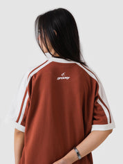 GROOVY Pakistan ringer t-shirt, rust, contrast trim