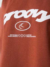 GROOVY ringer t-shirt, rust colorway, contrast trim, Pakistan