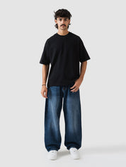 GROOVY oversized t-shirt, black colorway, embroidered logo, Pakistan