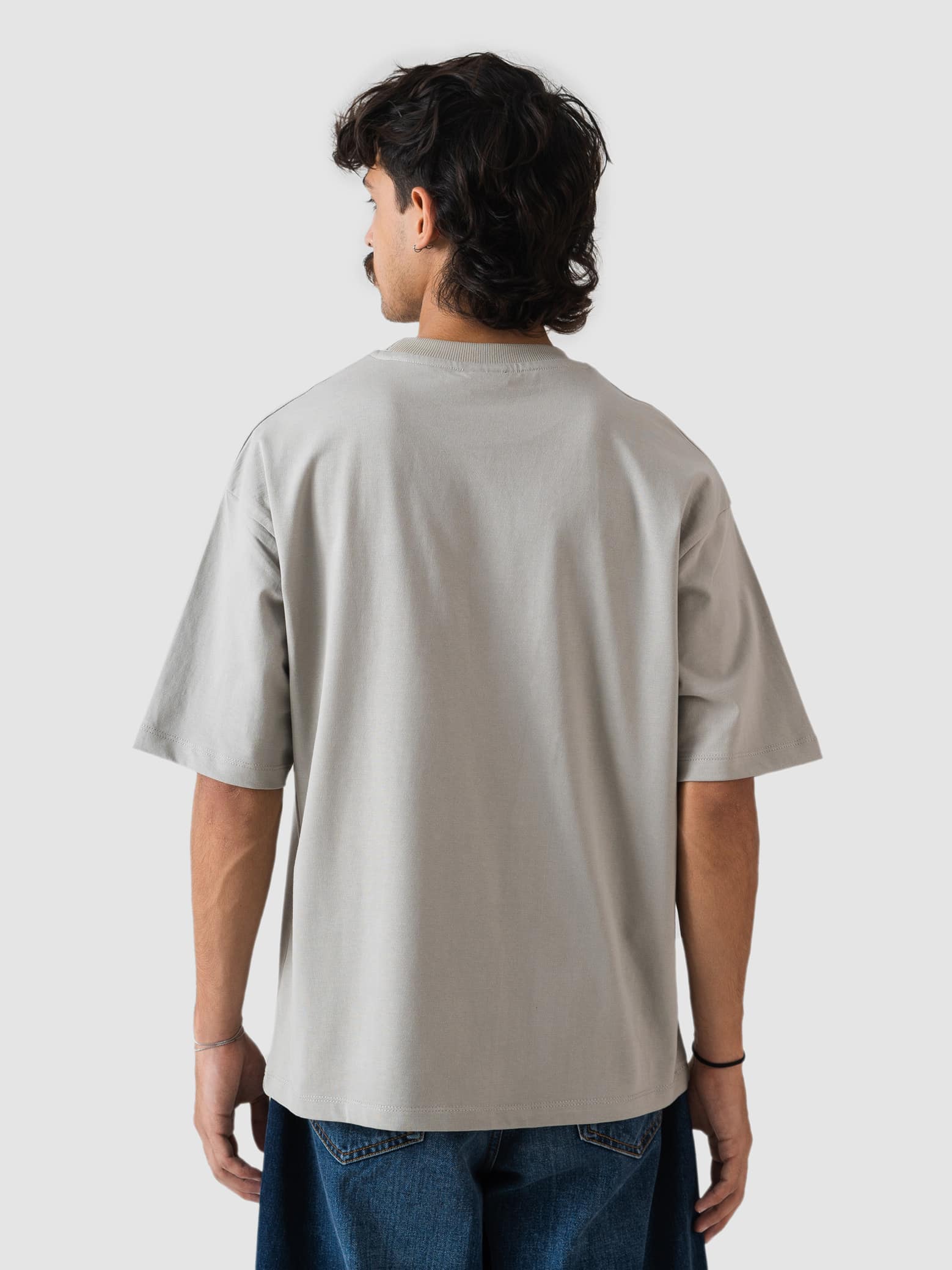 GROOVY slate grey oversized t-shirt, embroidered logo, Pakistan streetwear