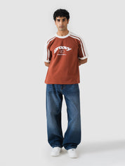 GROOVY rust ringer t-shirt, contrast trim, Pakistan