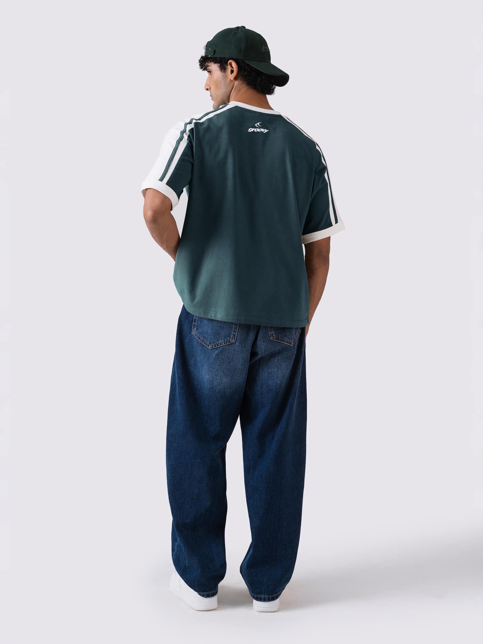 GROOVY ringer t-shirt, racing green colorway, contrast trim, Pakistan