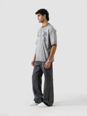 GROOVY Pakistan oversized t-shirt, washed grey, graphic print