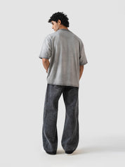 GROOVY streetwear oversized t-shirt, washed grey, graphic print